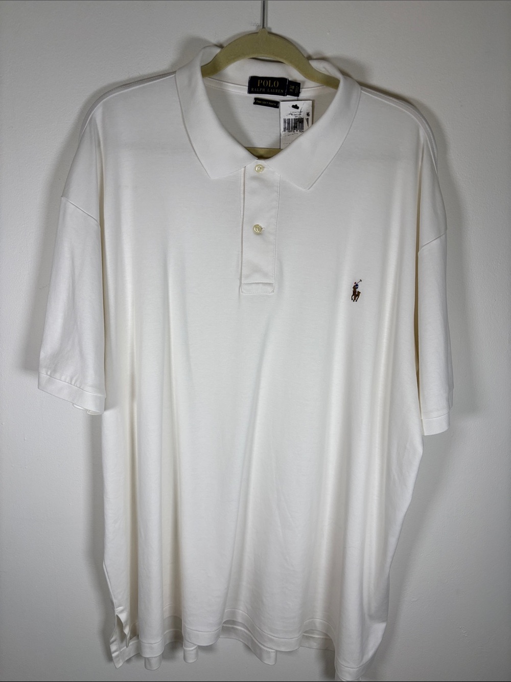 Polo Ralph Lauren Pima Soft Touch Polo – White – Men's 3XB Big – New